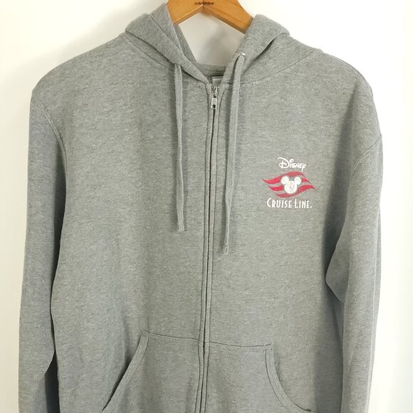 Mickey Mouse Graphic Hoodie Men's Large Gray Distressed Disney Cruise Line - Picture 1 of 13